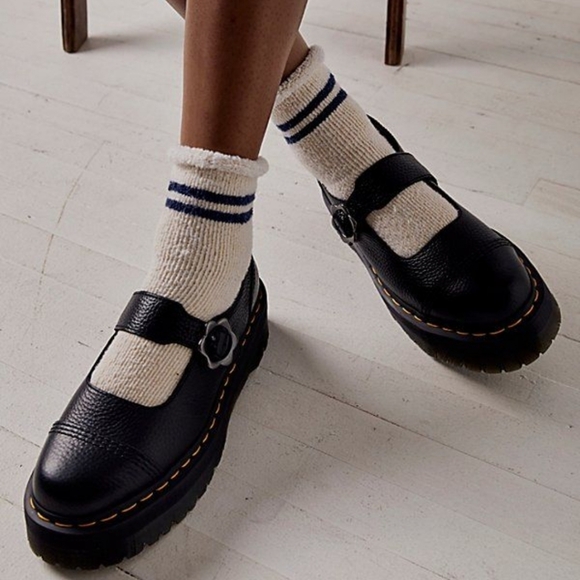 Dr. Martens Addina Flower Buckle Leather Platform Mary Jane Shoes - Picture 5 of 12